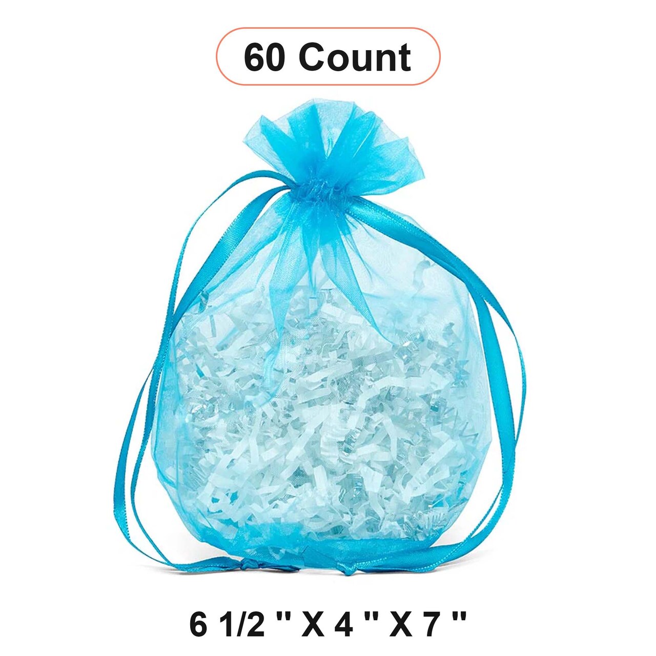 Wide Round Flat Bottom Organza Bags 6 1/2 '' X 4 '' X 7 '' for Special Occasions